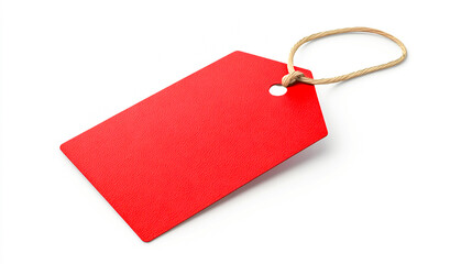 red tag with smooth finish on white background