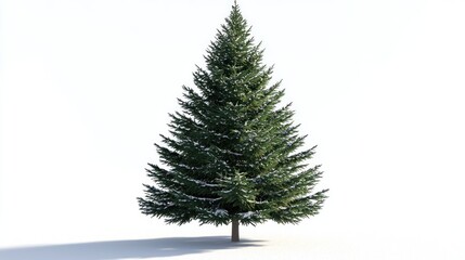 Fototapeta premium Spruce tree with cone shape, studio lighting, on white