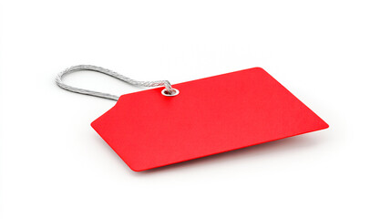 red tag with smooth finish on white background