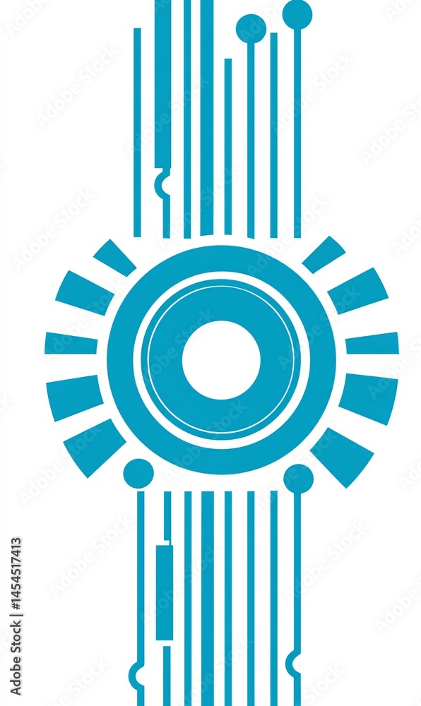 Poster modern abstract design featuring circular shapes and lines
