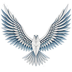 Obraz premium Abstract wings logo made of sleek golden geometric shapes