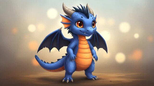 Adorable baby dragon illustration