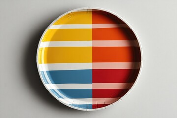 Colorful striped disposable plate