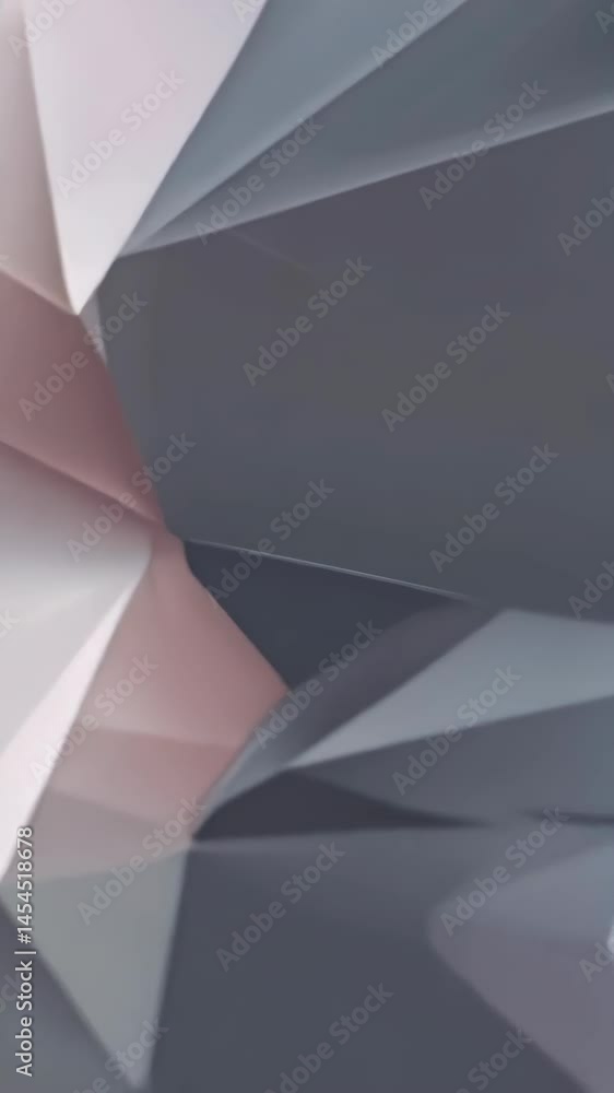 Poster abstract geometric background with faceted crystal shapes in shades of red, pink and gray tones crea
