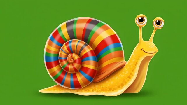 Colorful cartoon snail illustration