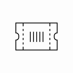 Ticket coupon barcode pass icon vector sign