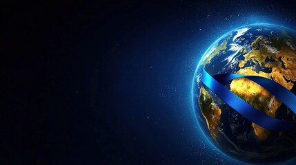 A digitally enhanced view of planet earth in deep space.