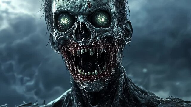 3D Cartoon Skull Skeleton Anatomy and Bones Zombie Horror Vector Art for Halloween