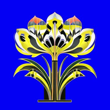 Elegant floral design animation, transparent 4K video, green screen