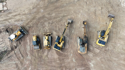 heavy construction machinery on a construction site