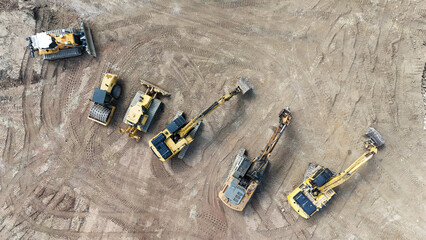 heavy construction machinery on a construction site