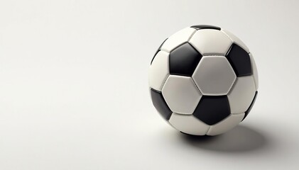 Fototapeta premium High-angle view, football on pristine white background , ball, white