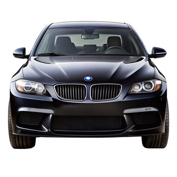 black bmw m5 front view isolated