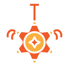 Mexican Pinata with Stars Vector Glyph Two Colors Icon Design