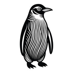 Penguin Bird Clipart, Vector black silhouette of a penguin. Vector illustration of a black silhouette of a penguin