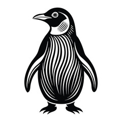 Penguin Bird Clipart, Vector black silhouette of a penguin. Vector illustration of a black silhouette of a penguin