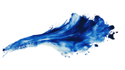 Blue Watercolor Paint Brush Stroke on transparent background