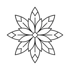 Feather Detailed Mandala Line Vector