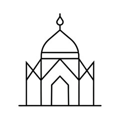 Obraz premium Geometric Mosque Minimal Lines Vector