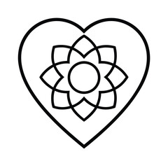 Heart Shaped Mandala Lines Vector