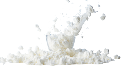 
Cottage Cheese Falling on transparent background