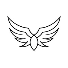 Minimal Eagle Wings Line Vector