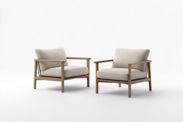 Fototapeta premium minimalistic garden furniture set isolated against pure white backdrop
