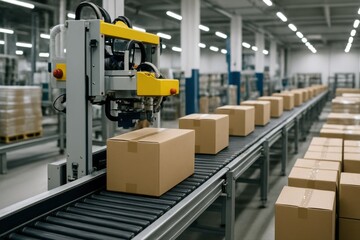 Automated Packaging Machine on Conveyor Line