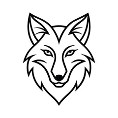 Fototapeta premium Tribal Wolf Head Line Art Vector