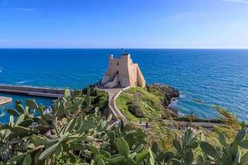 View of Truglia Tower in Sperlonga town, Italy.