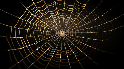 Spider web isolated on a transparent background, perfect for spooky Halloween designs and creepy-themed art.

