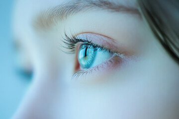 Obraz premium of minimalist eye makeup showcasing natural tones and light effortless look