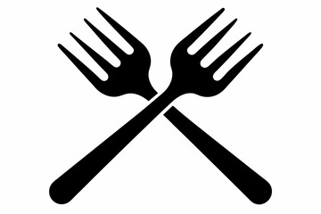 Picnic Fork Silhouette Vector Illustration 