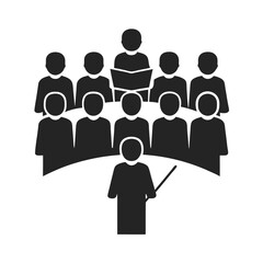 Choir and Director icon silhouette vector illustration