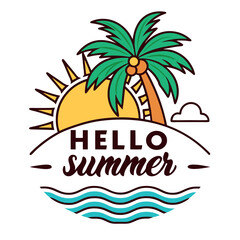 Fototapeta premium Summer vibes vector illustration. 