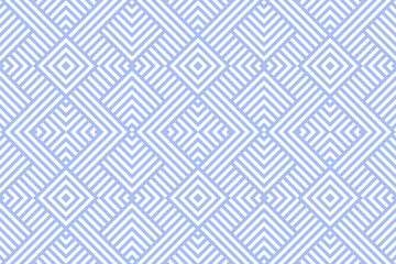 Abstract Seamless Geometric Checked Light Blue Pattern. 