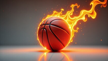 Obraz premium Basketball Ball Engulfed In Flames-Image