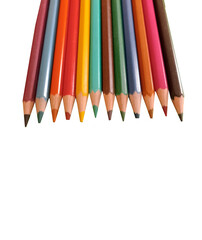 Top View of Colored Pencils Set for Art and Design PNG