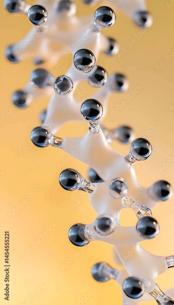 Poster 3d rendering of a molecule's spiral structure, showcasing interconnected atoms