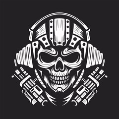 Skull with Headphones