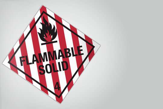 Hazardous Material HAZMAT Diamond Label Marking Placard Shipping Class 4 Flammable solids self reactive substances and desensitized explosives worded