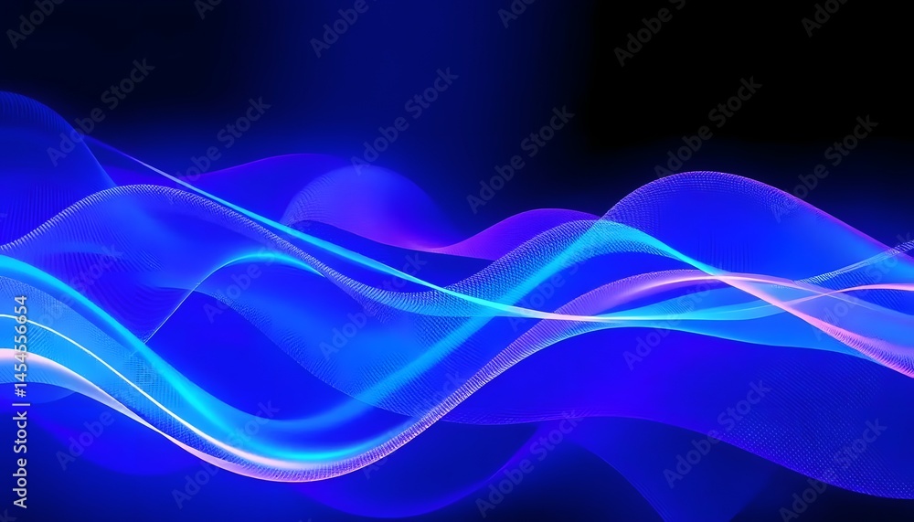 Poster digital waveforms in blue and purple, abstract background. abstract digital background with flowing 