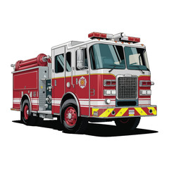 Fire truck on a white background