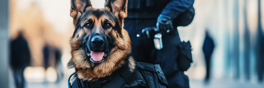 German Shepherd Police Dog  K9 Unit  Urban Setting  Security  Canine  Law Enforcement