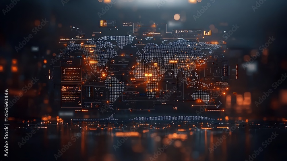 Poster global digital map interface