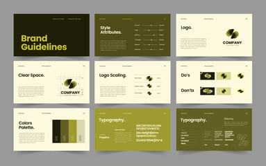  Brand Guideline PowerPoint Template, Brand Guideline Presentation Design, 