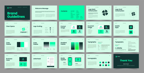 brand guideline powerpoint presentation template, brand manual design, brand guideline keynote template 