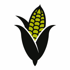 Corn Cob silhouette vector illustration