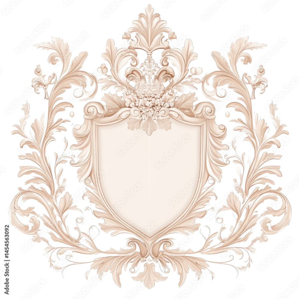 Poster ornamental floral design with intricate details and transparent background a symmetrical arrangement