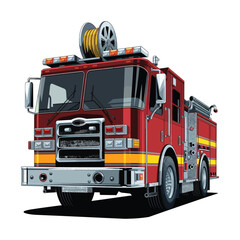 Fire truck on a white background